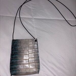 B.May Croc Crossbody Cell Pouch